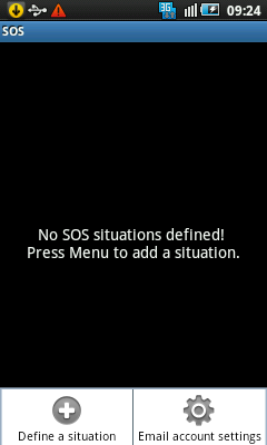 SOS-App menu